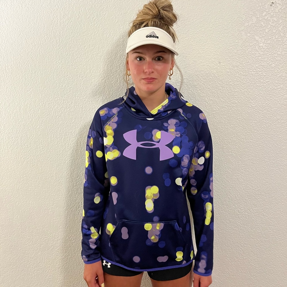 Under Armour Purple Fluorescent Neon Hoodie Sweatshirt